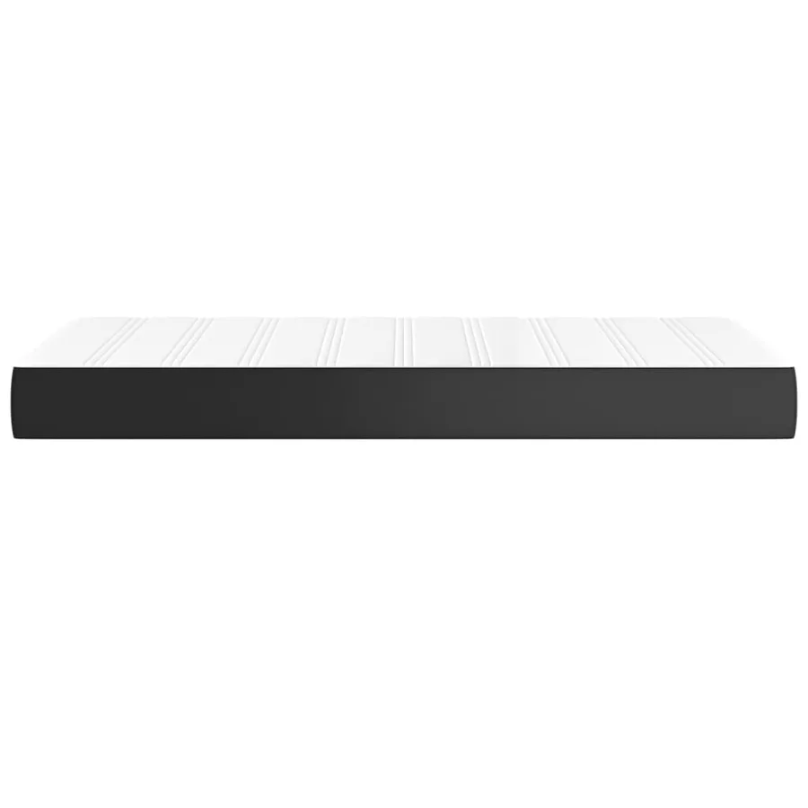Matelas de lit à ressorts ensachés fermeté moyenne Noir 90x190x20 cm Similicuir - 4