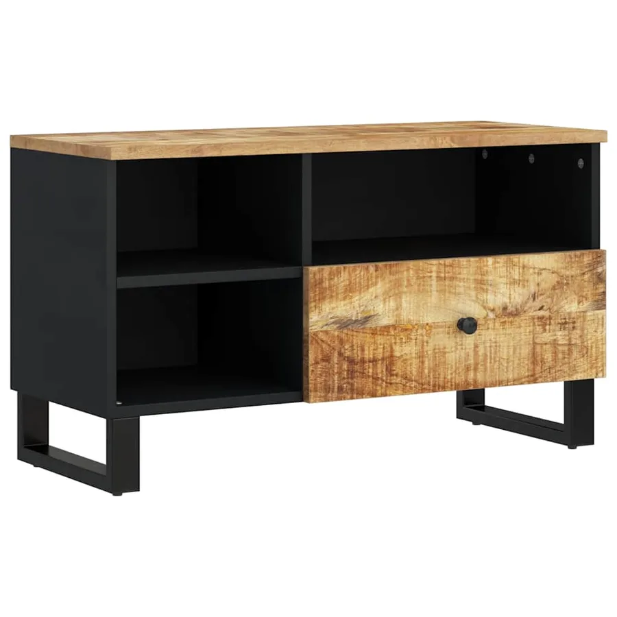 Meuble TV 80x33x46 cm bois de manguier et d'ingénierie - 12