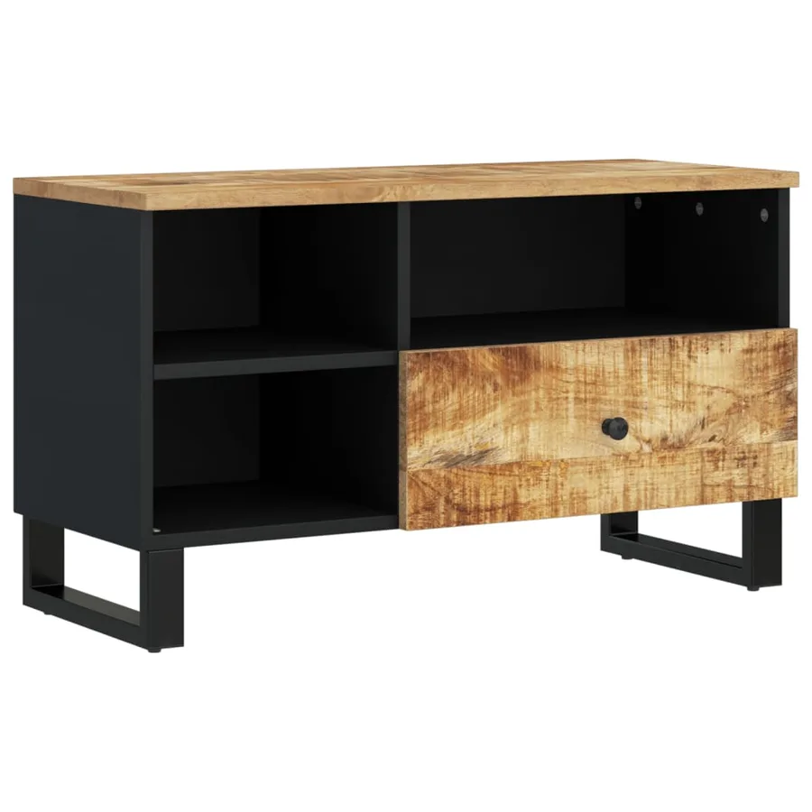 Meuble TV 80x33x46 cm bois de manguier et d'ingénierie - 4