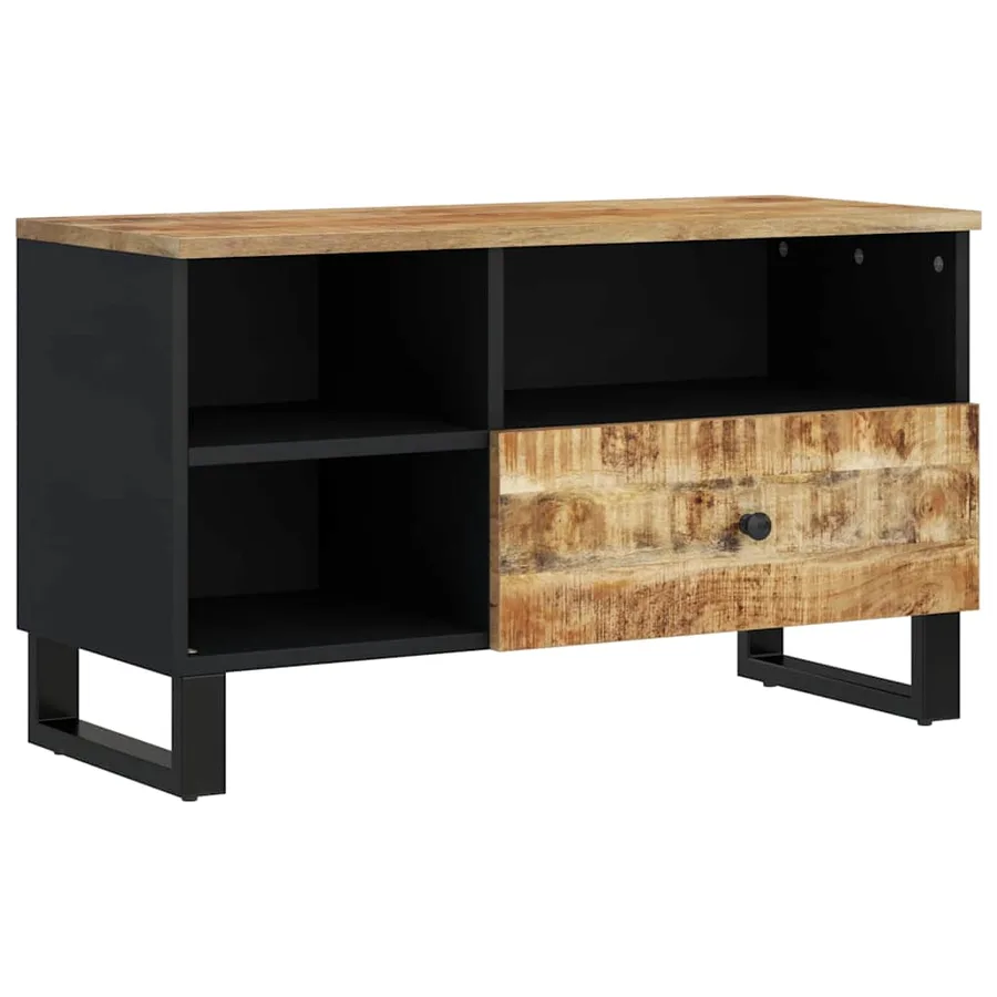 Meuble TV 80x33x46 cm bois de manguier et d'ingénierie - 9