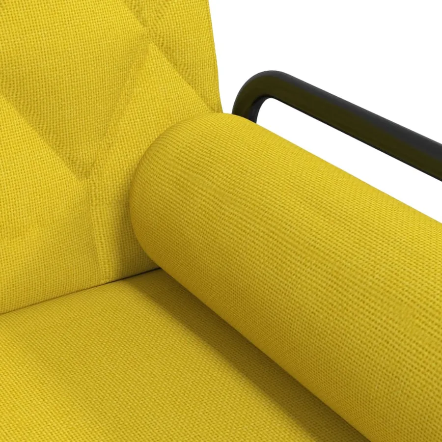 Canapé-lit avec accoudoirs jaune clair tissu - 10