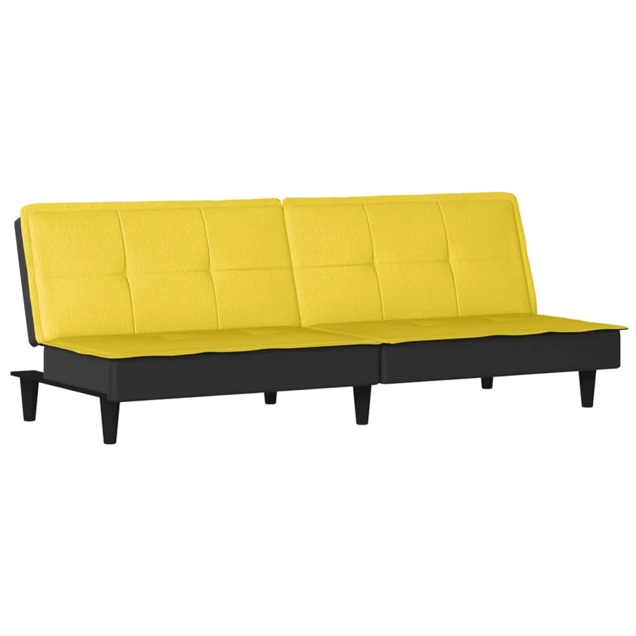 Canapé-lit jaune clair tissu - 2