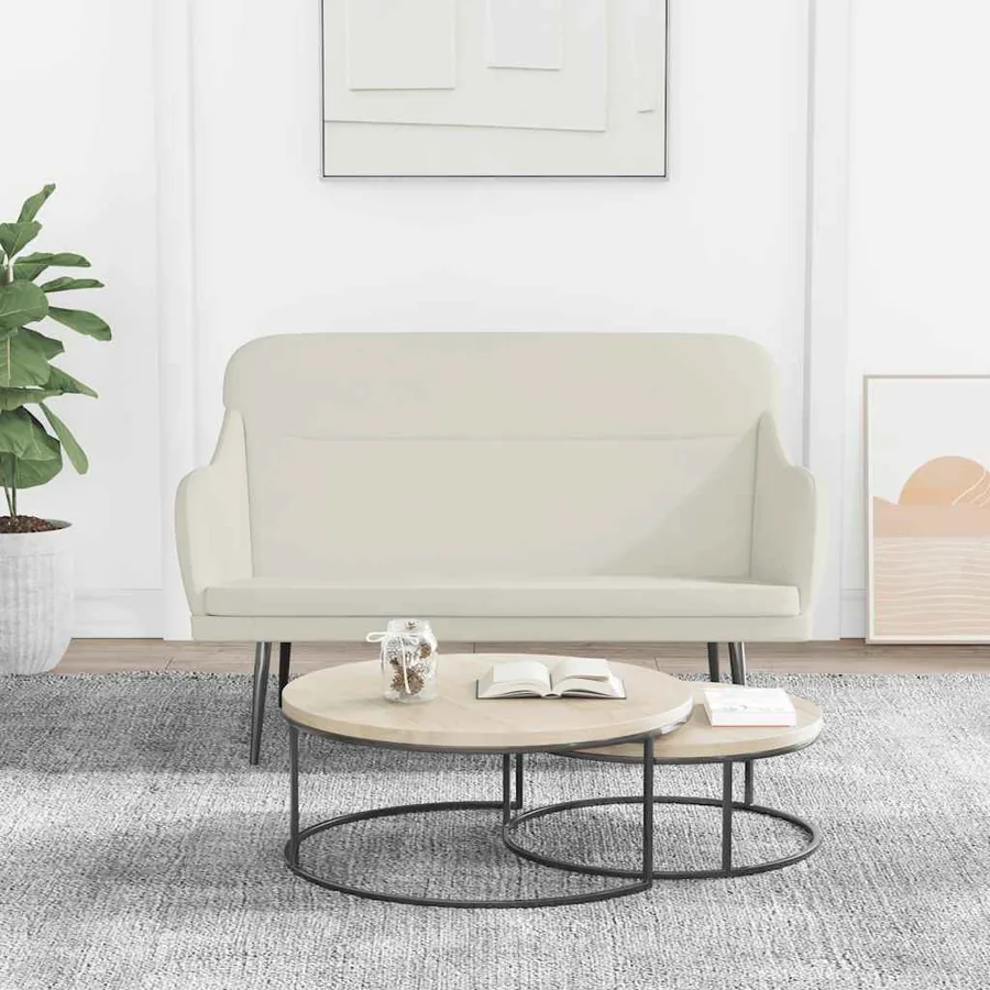 Banc Crème 110x76x80 cm Velours