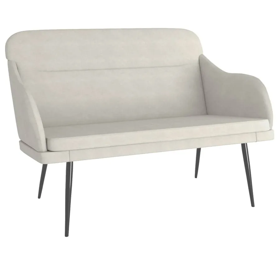 Banc Crème 110x76x80 cm Velours - 2