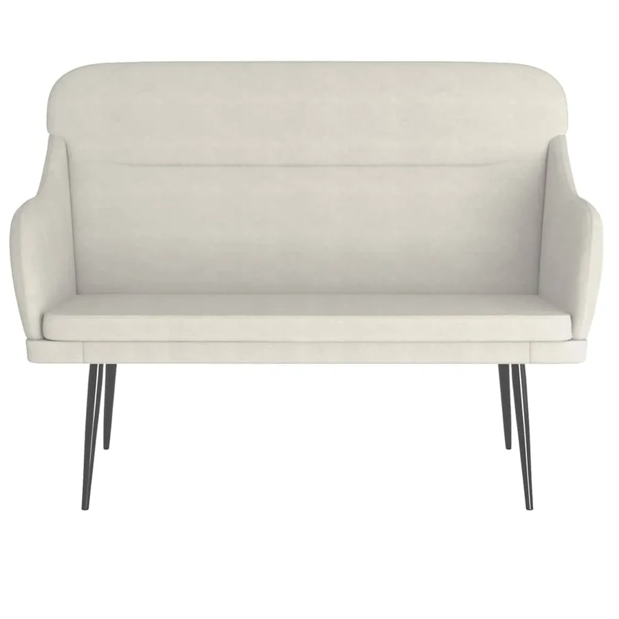 Banc Crème 110x76x80 cm Velours - 3