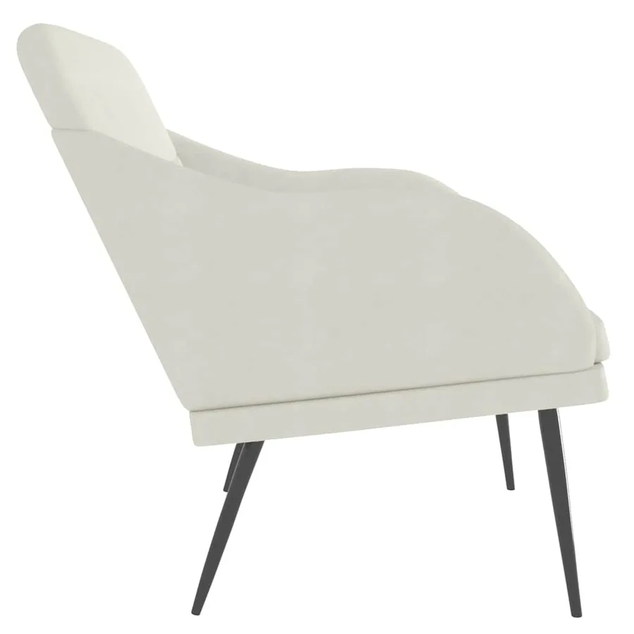 Banc Crème 110x76x80 cm Velours - 4