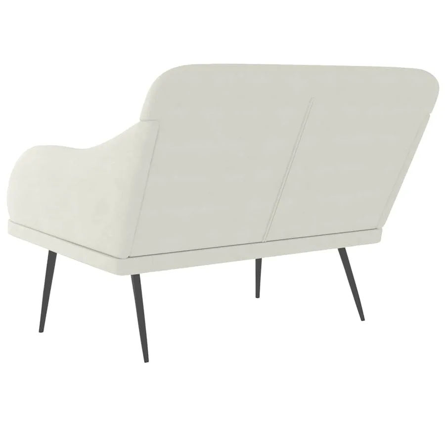 Banc Crème 110x76x80 cm Velours - 5