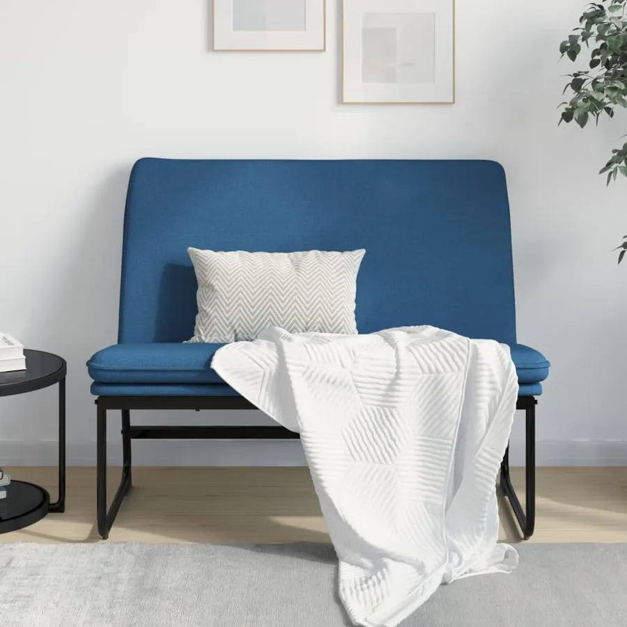 Banc Bleu 100x75x76 cm Tissu