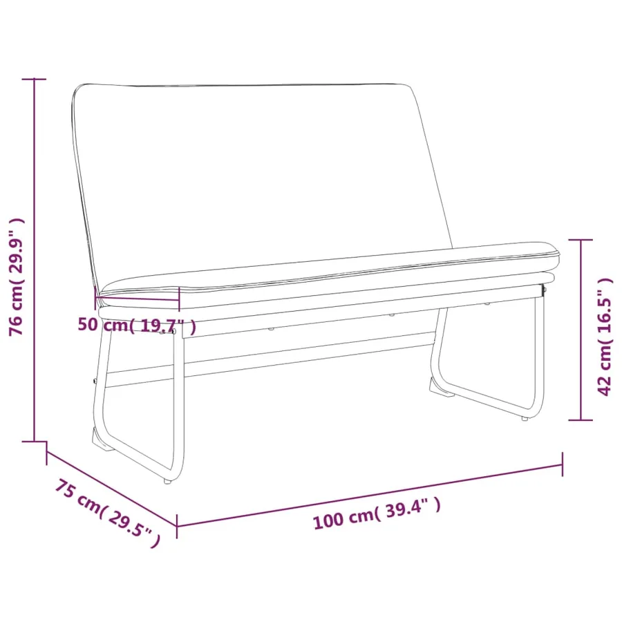 Banc Bleu 100x75x76 cm Tissu - 8