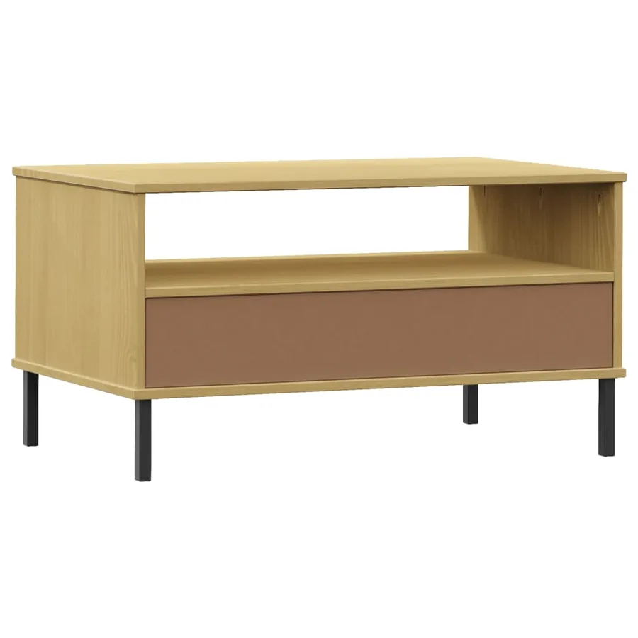 Table basse avec pieds en métal Marron 85x50x45 cm Bois OSLO - 7