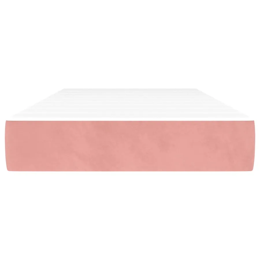 Matelas de lit à ressorts ensachés fermeté moyenne Rose 80x200x20 cm Velours - 3