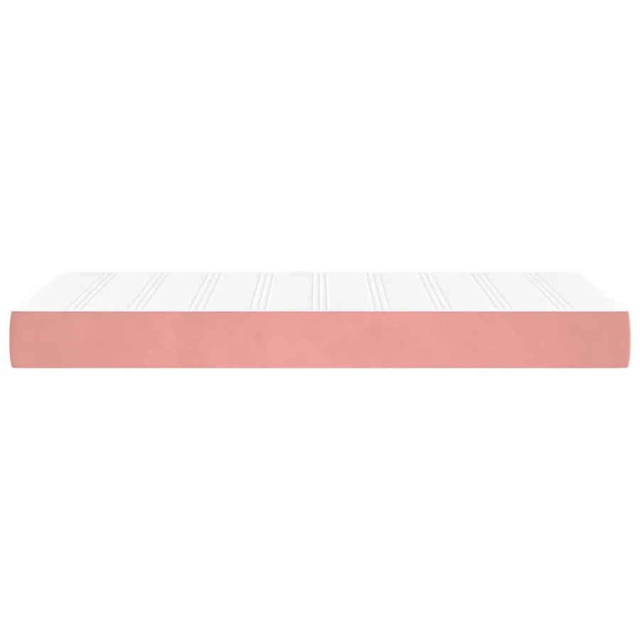 Matelas de lit à ressorts ensachés fermeté moyenne Rose 80x200x20 cm Velours - 4