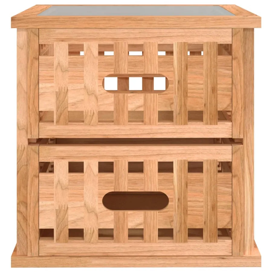 Tables de chevet 2 pcs 34x34x34 cm Bois massif de noyer - 6