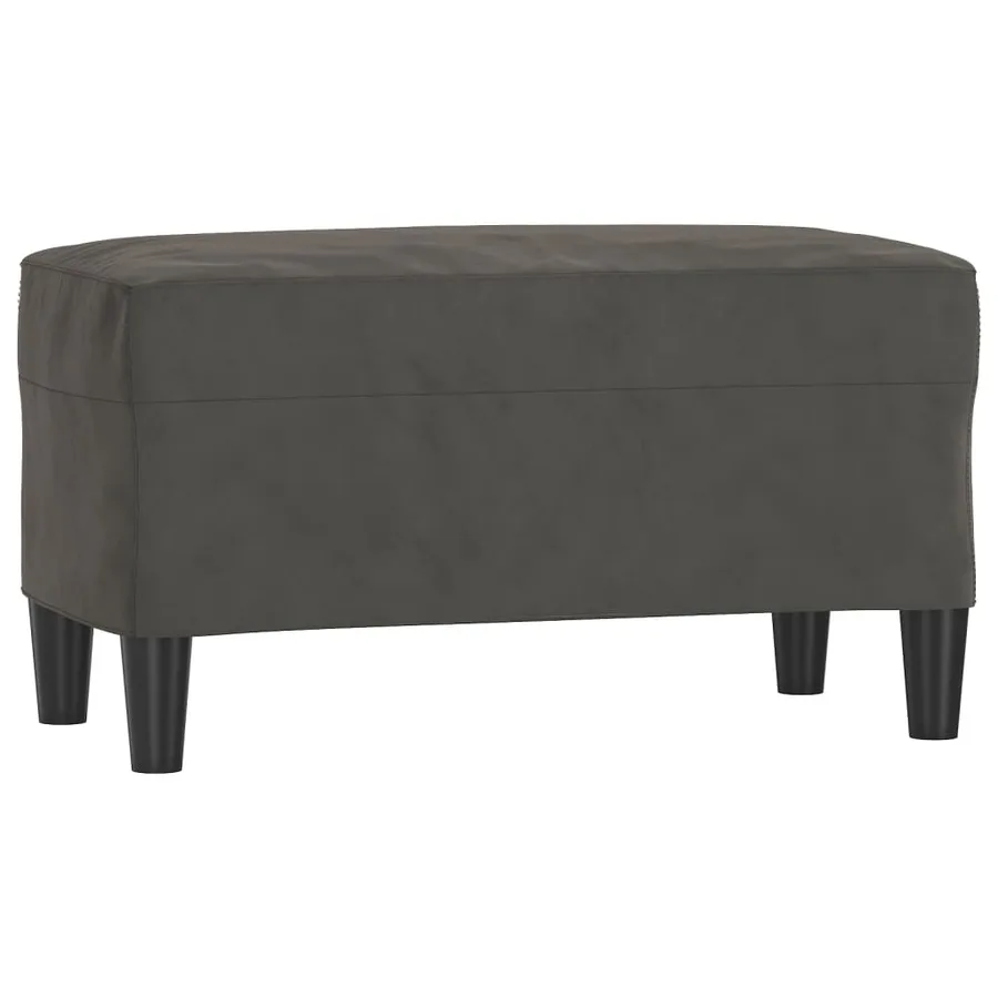 Banc Gris foncé 70x35x41 cm Velours - 2