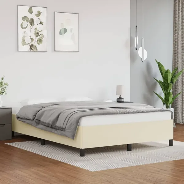 Cadre de lit sans matelas crème 140x200 cm similicuir