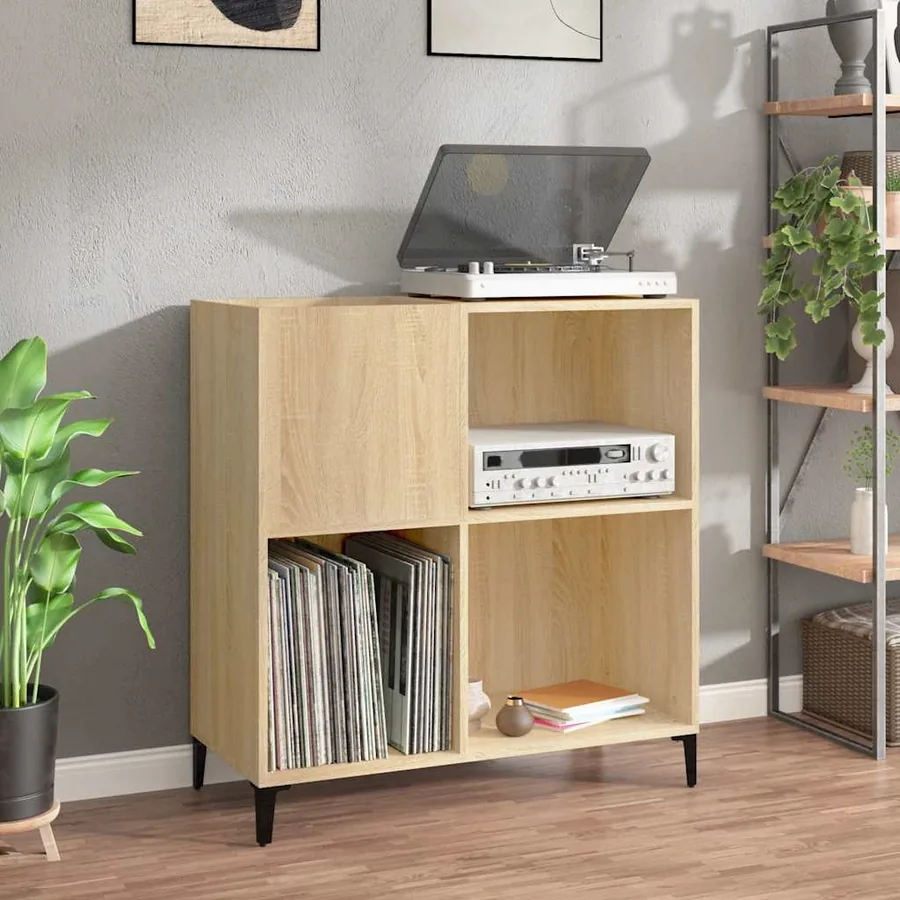 Armoire à disques chêne sonoma 84,5x38x89 cm bois d'ingénierie