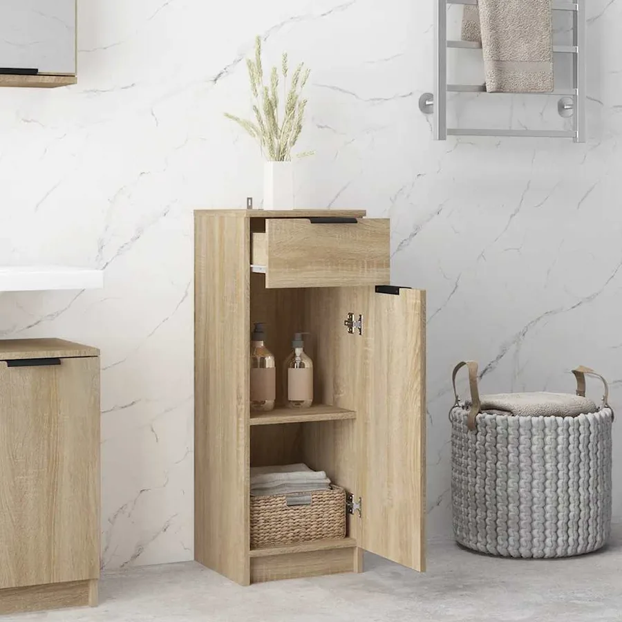 Armoire de salle de bain Chêne sonoma 32x33,5x90 cm - 3