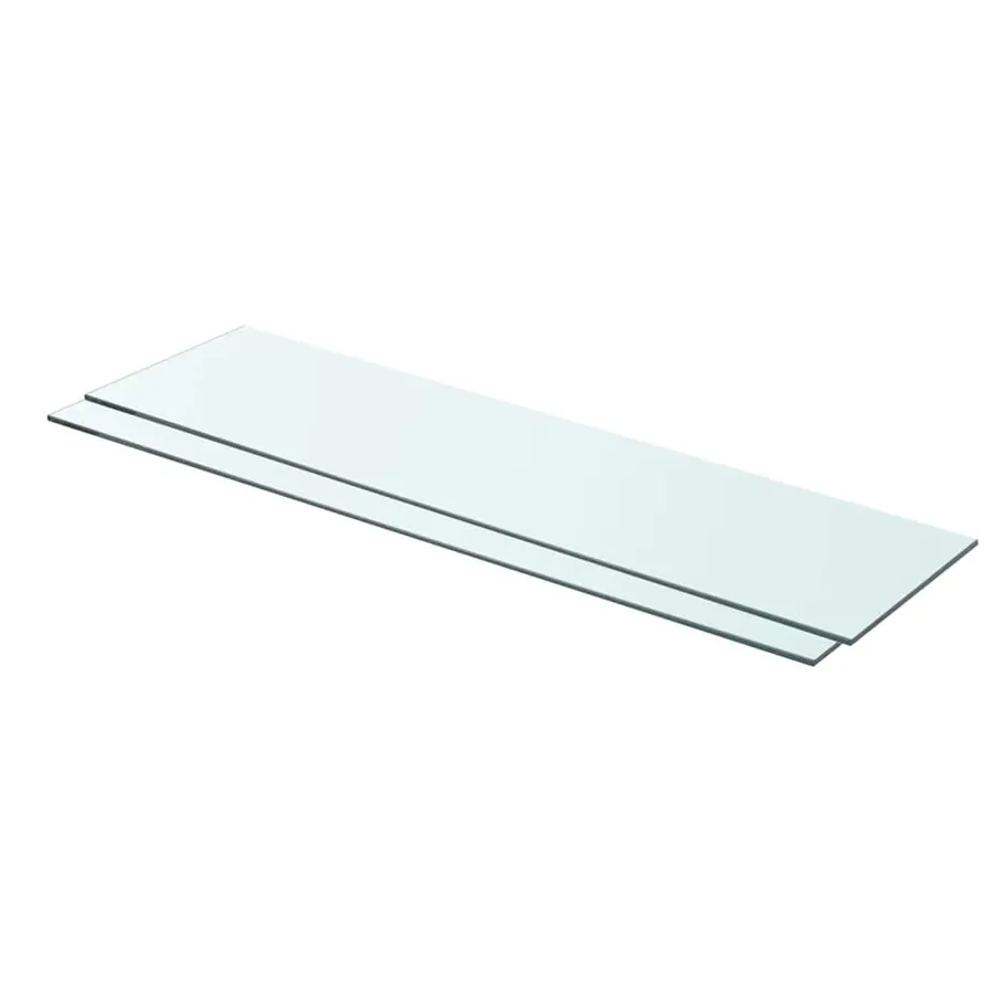 Panneaux d'étagère 2 pcs Verre Transparent 80 x 20 cm