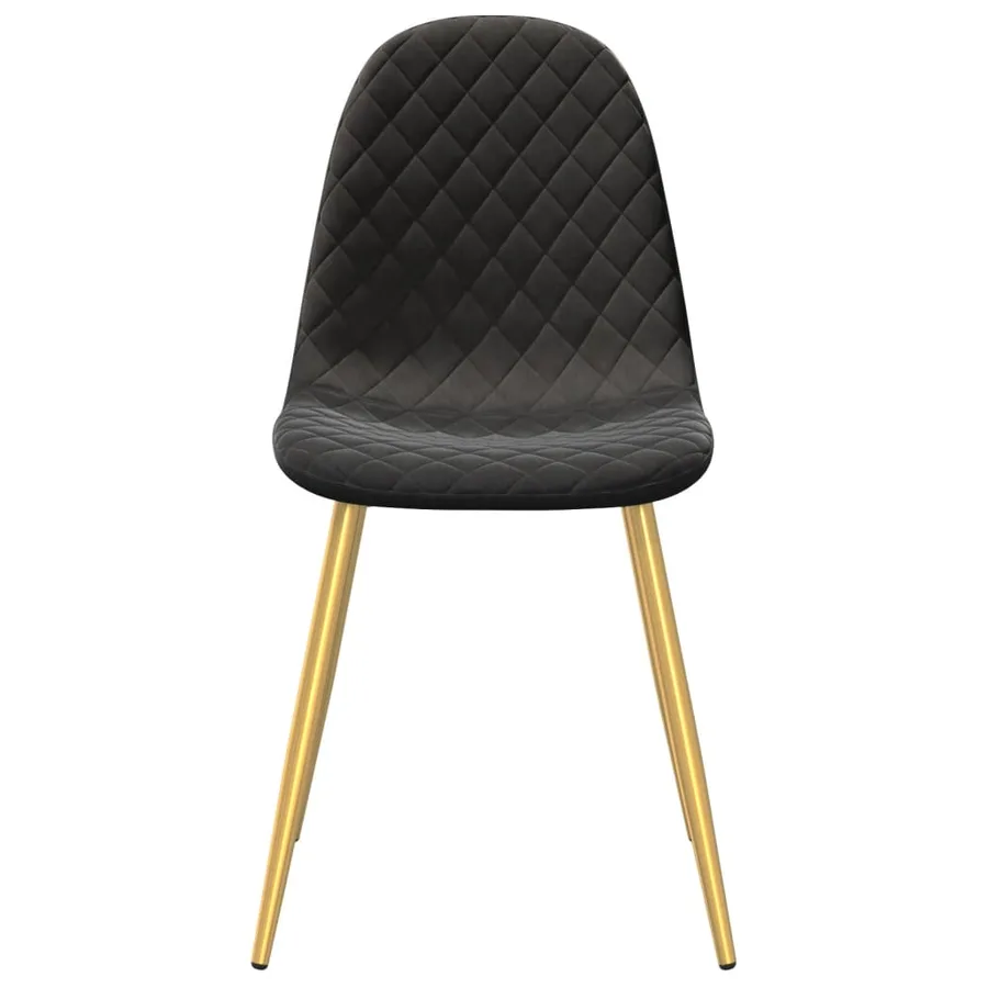 Chaises à manger lot de 6 noir velours - 4