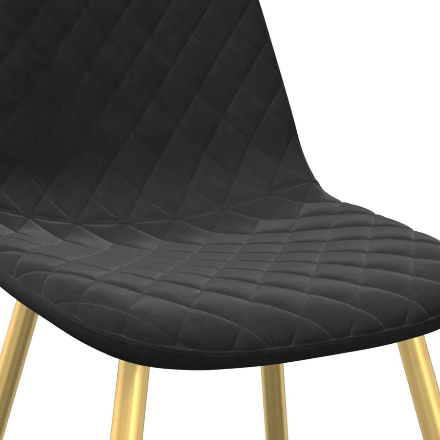 Chaises à manger lot de 6 noir velours - 7