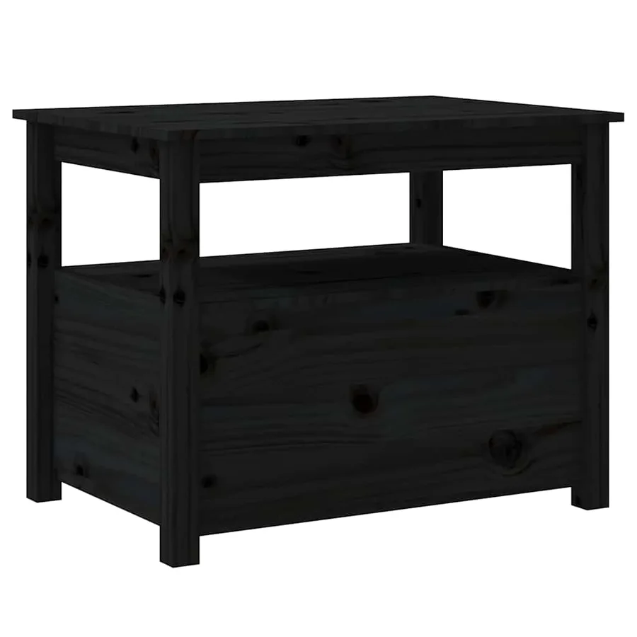 Table basse Noir 71x49x55 cm Bois massif de pin - 10