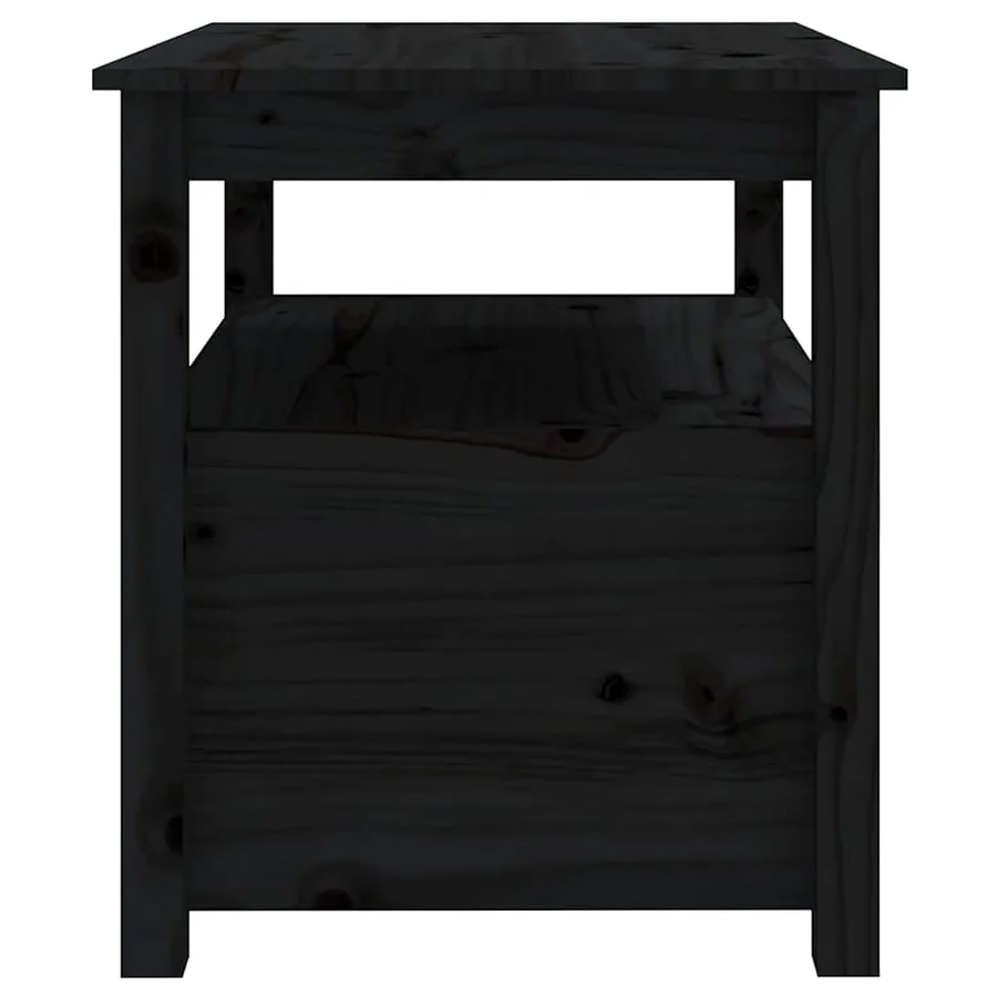 Table basse Noir 71x49x55 cm Bois massif de pin - 9