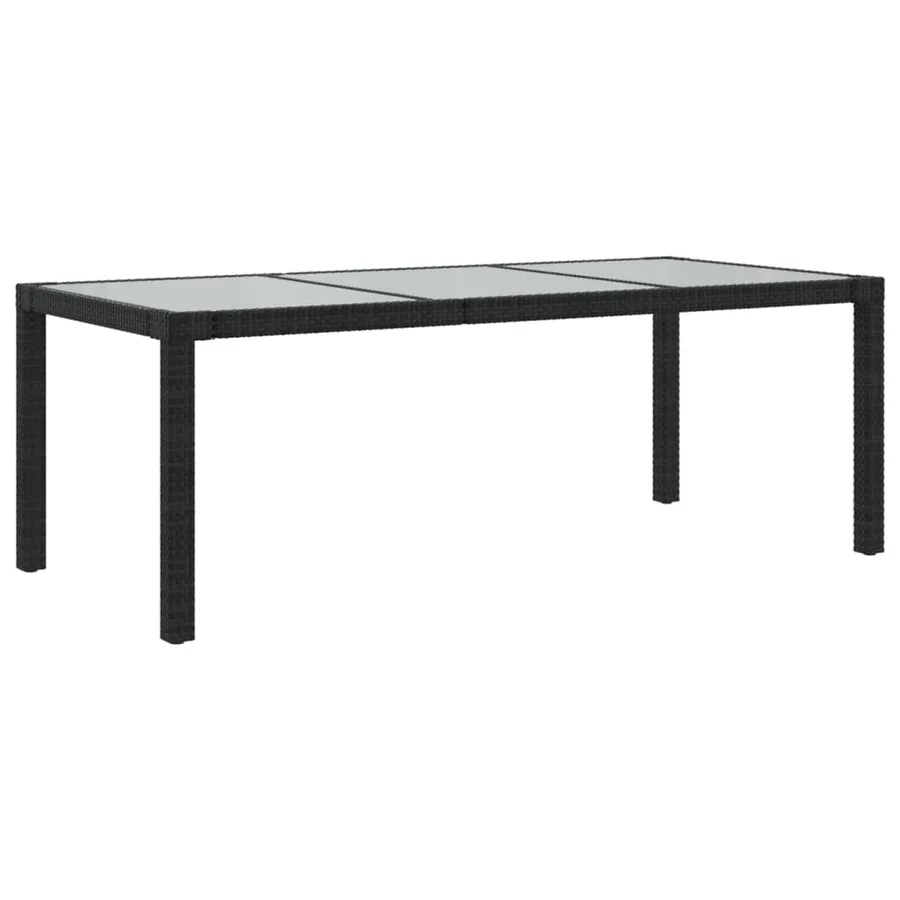 Salon de jardin 7 pcs avec coussins résine tressée noir - 8
