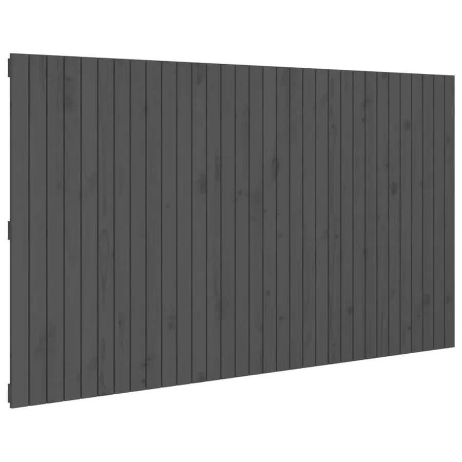 Tête de lit murale Gris 204x3x110 cm Bois massif de pin - 2