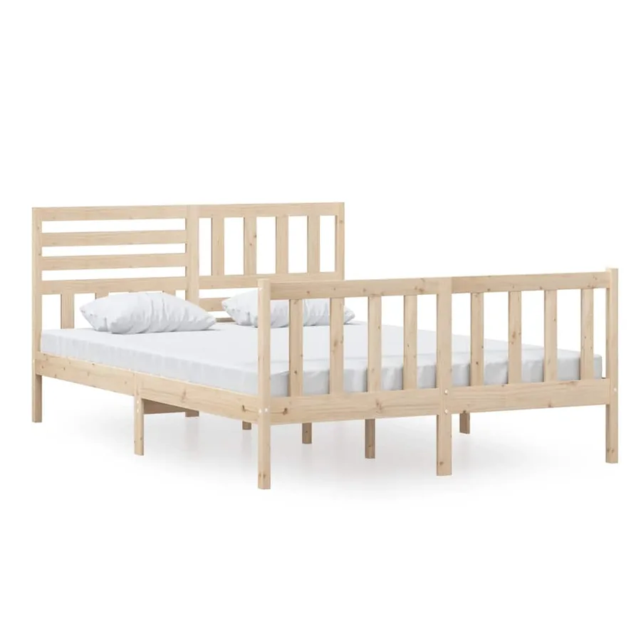 Cadre de lit sans matelas bois massif 140x200 cm - 2