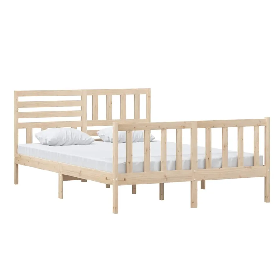 Cadre de lit sans matelas bois massif 140x200 cm - 3