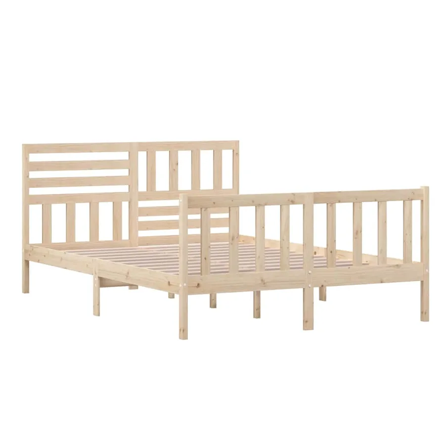 Cadre de lit sans matelas bois massif 140x200 cm - 4