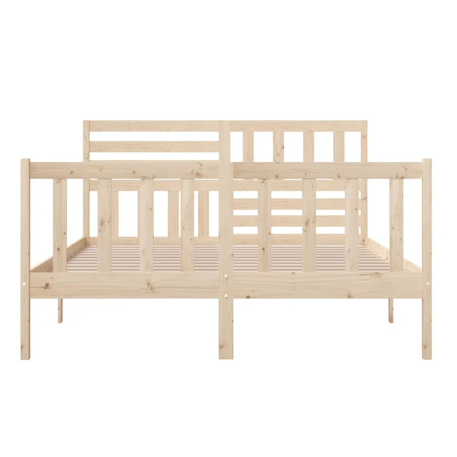 Cadre de lit sans matelas bois massif 140x200 cm - 5