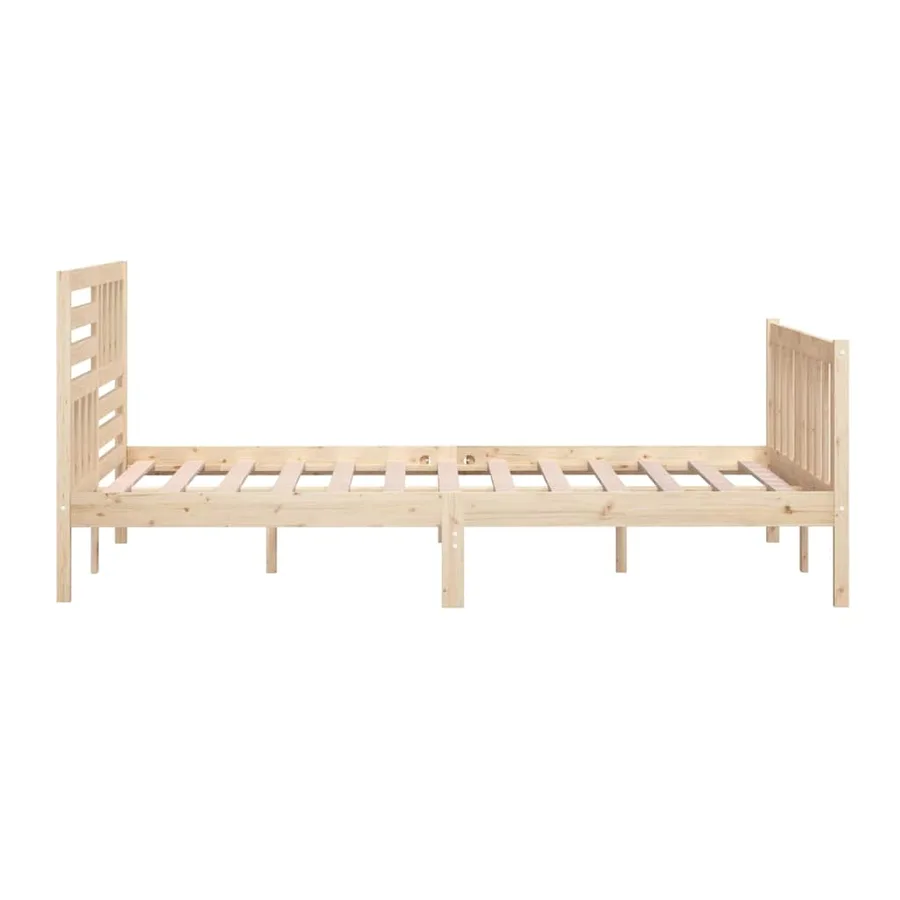 Cadre de lit sans matelas bois massif 140x200 cm - 6