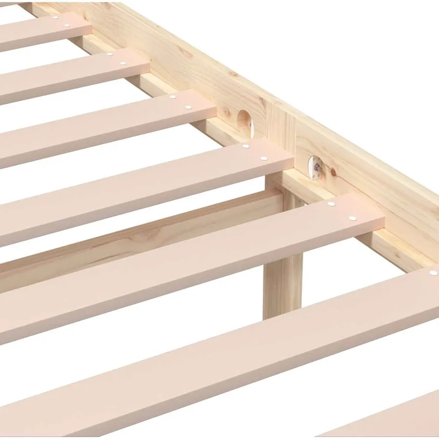 Cadre de lit sans matelas bois massif 140x200 cm - 7
