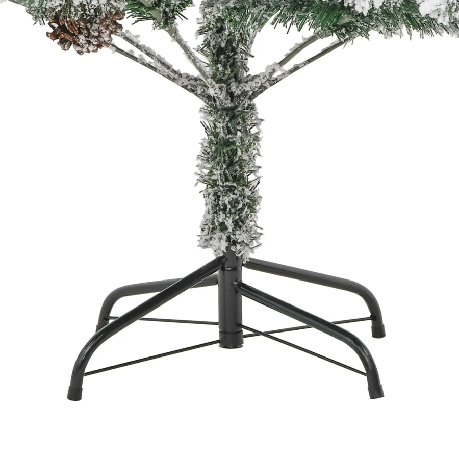 Sapin de Noël pré-éclairé avec neige floquée/cônes 195cm PVC/PE - 10