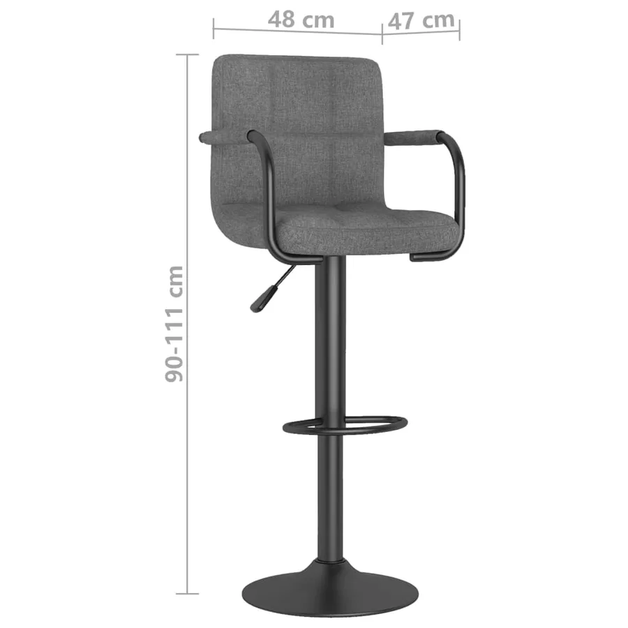 Tabouret de bar Gris clair Tissu - 9