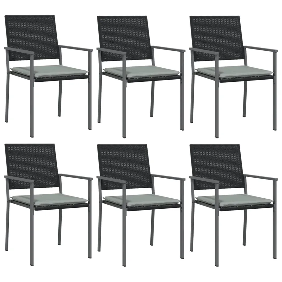 Ensemble à manger de jardin 7 pcs résine tressée acier - 4