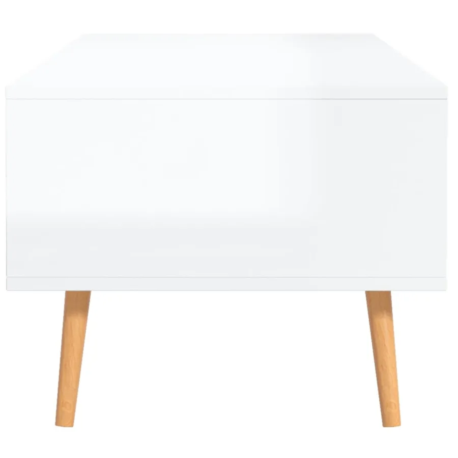 Table basse Blanc brillant 100x49,5x43 cm Bois d'ingénierie - 6
