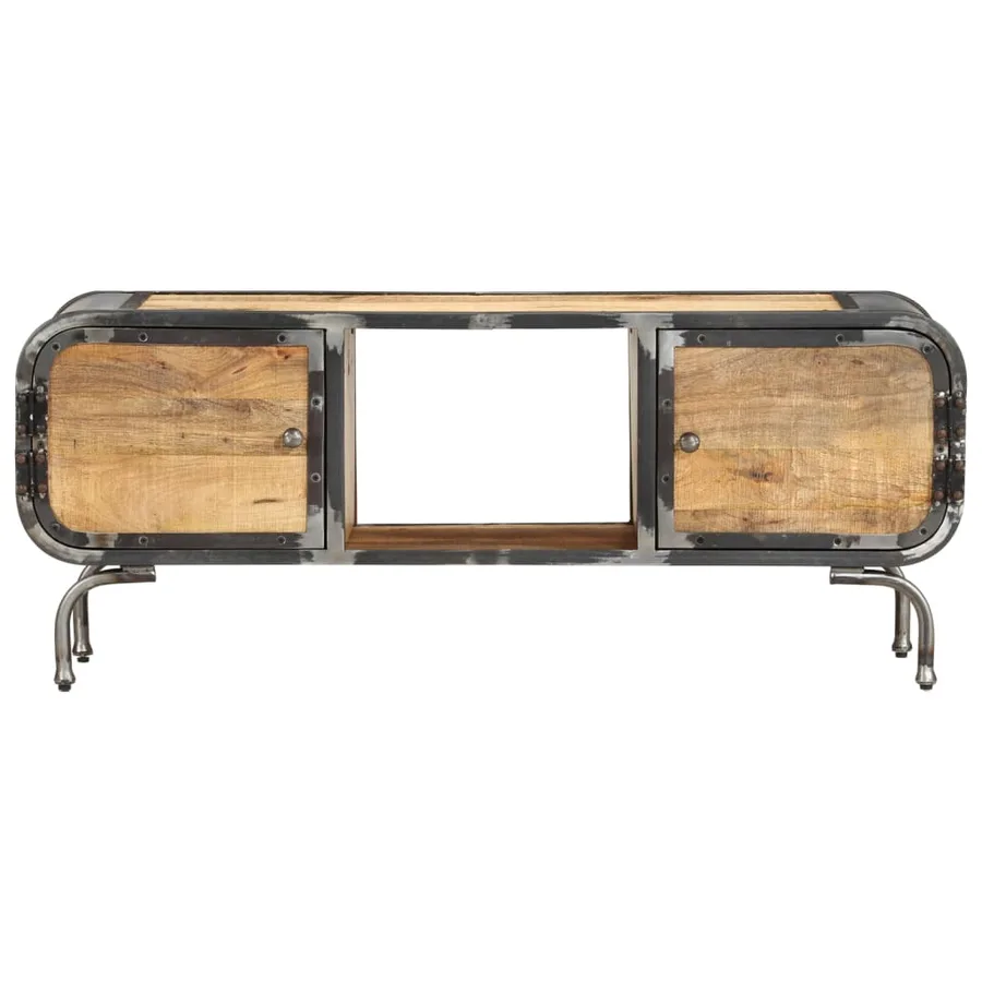 Meuble TV 110x30x42 cm Bois massif de manguier - 2
