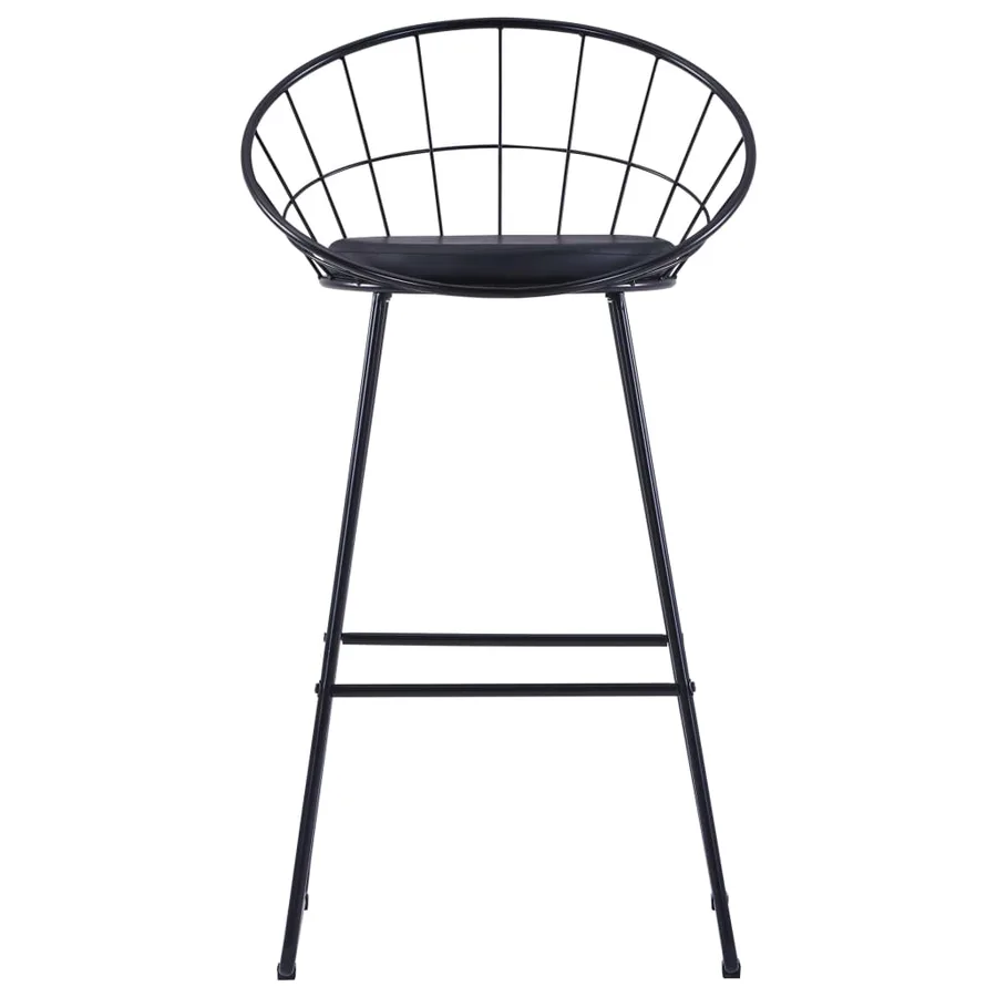 Chaises de bar lot de 2 noir similicuir - 2
