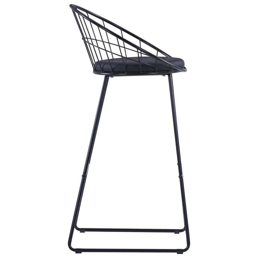 Chaises de bar lot de 2 noir similicuir - 4