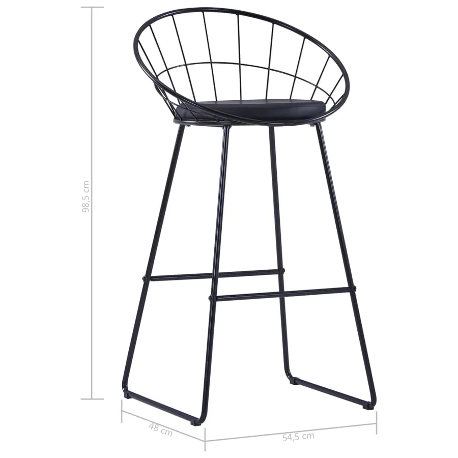 Chaises de bar lot de 2 noir similicuir - 7