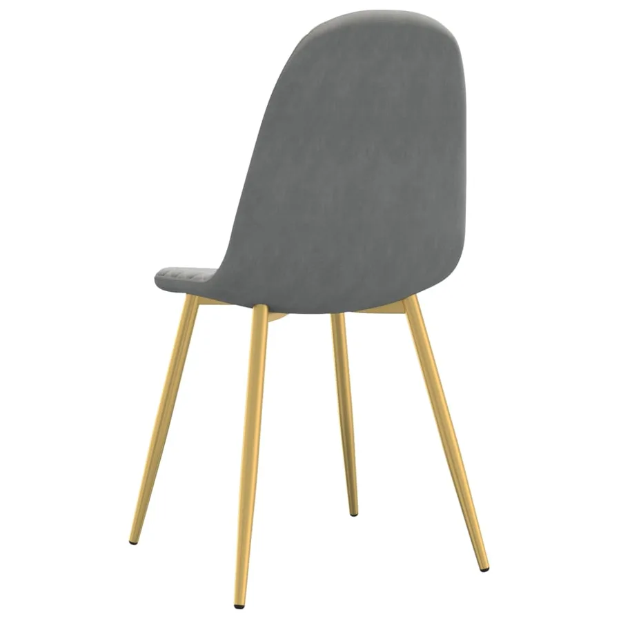 Chaises à manger lot de 2 Gris clair Velours - 6
