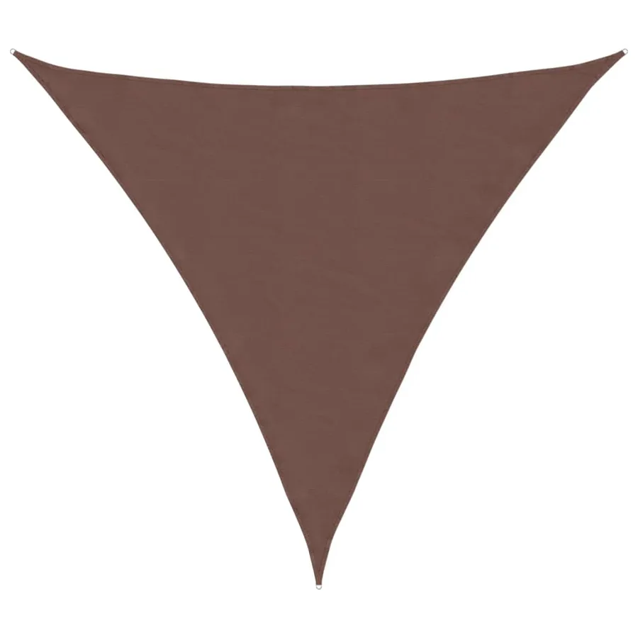 Voile de parasol tissu oxford triangulaire 3,6x3,6x3,6 m marron - 2