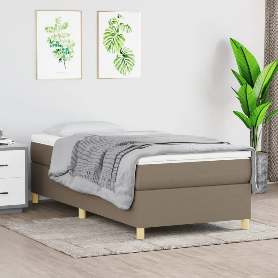Cadre de lit à lattes taupe 80x200 cm tissu