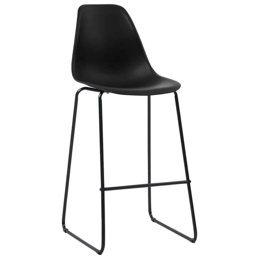 Chaises de bar lot de 2 noir plastique - 2