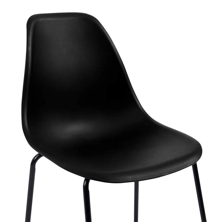 Chaises de bar lot de 2 noir plastique - 6
