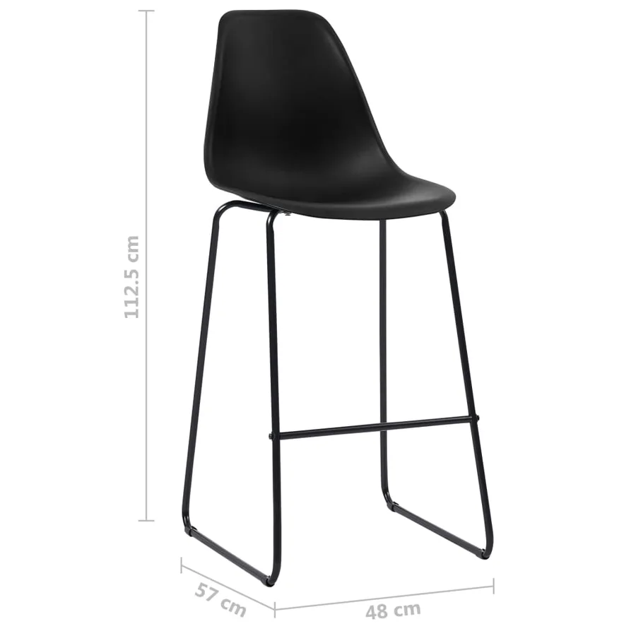 Chaises de bar lot de 2 noir plastique - 7