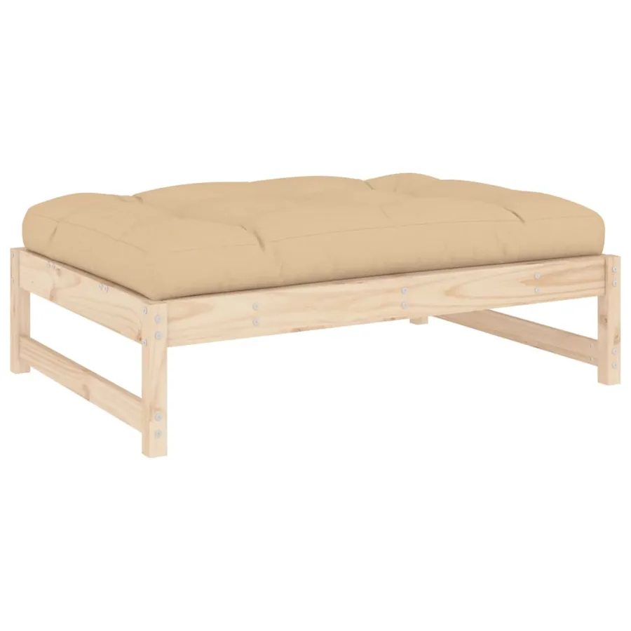 Repose-pied de jardin 120x80 cm bois de pin massif - 6