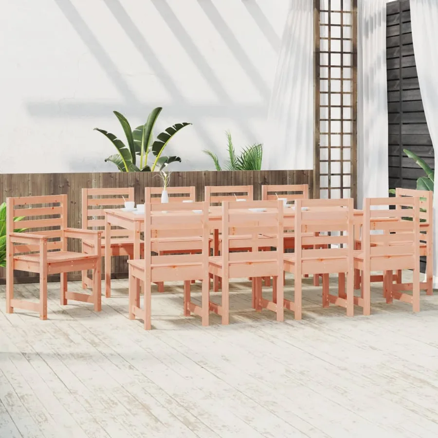 Ensemble à manger de jardin 11 pcs bois massif Douglas - 3